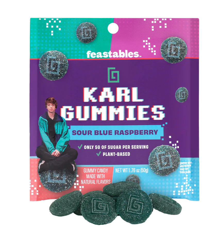 MR BEAST ! Feastables Karl Gummies Candy Sour Blue Raspberry
