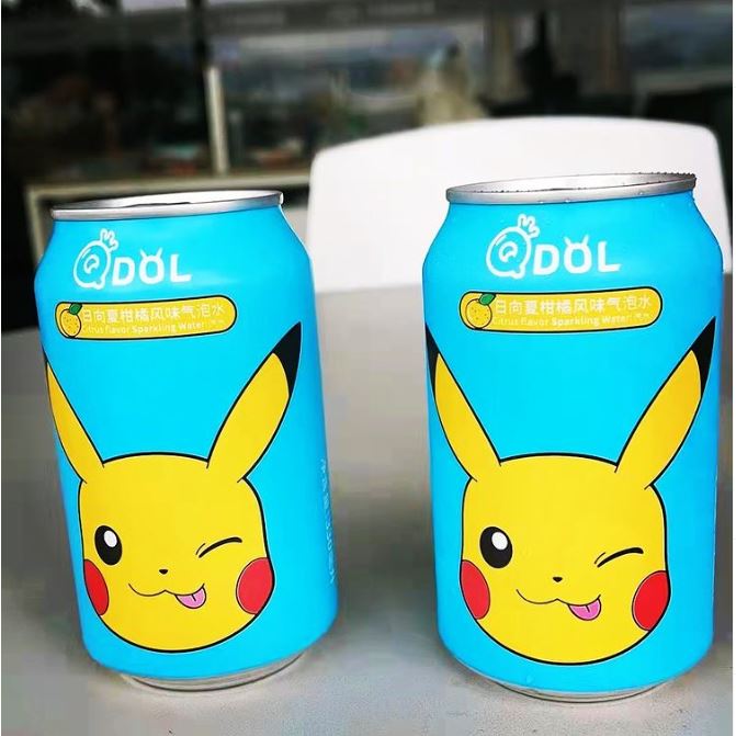 QDOL Pokemon Sparkling Water 330ml - Rare - Multiple Flavours Sizes