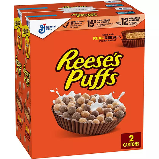 Reese's Peanut Butter Puffs Breakfast Cereal (2 pack)