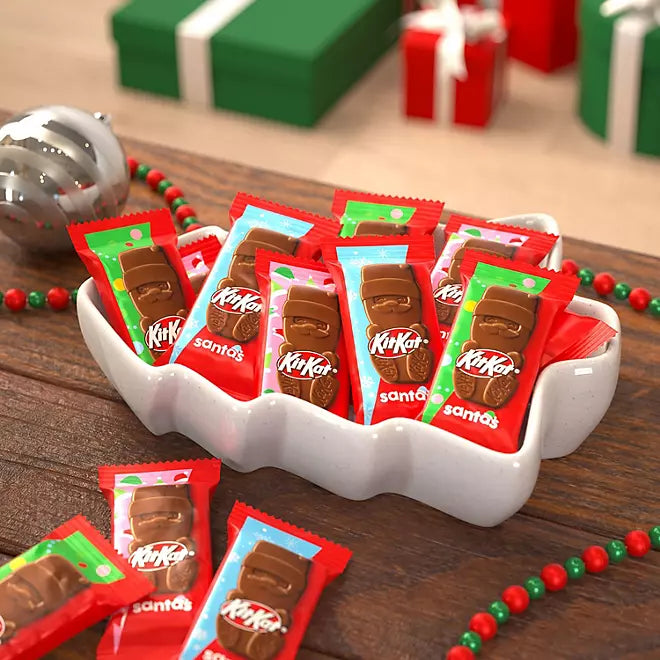 KIT KAT Christmas Milk Chocolate Wafer Santas Candy, 65 pcs. - Limited Edition