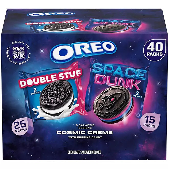 OREO Space Dunk & Double Stuf Sandwich Cookies Variety Pack (1.02 oz., 40 Pack)