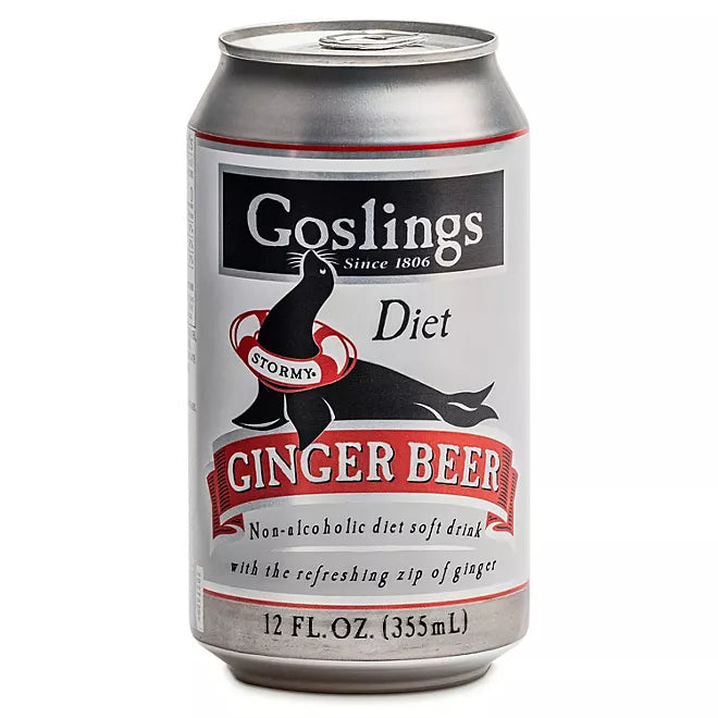 Goslings Diet Non-Alcoholic Ginger Beer - 12 fl. oz. can, 24 pack