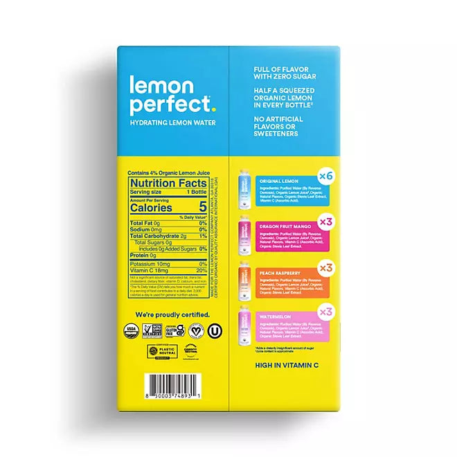 Lemon Perfect Flavored Water Variety Pack (15.2 fl. oz., 15 pack)