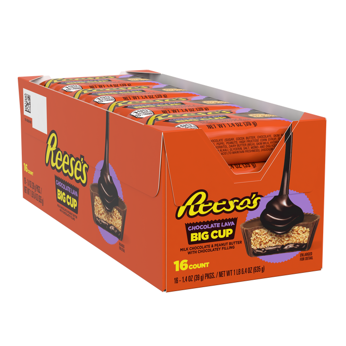 REESE'S BIG CUP Milk Chocolate Peanut Butter Cups with Chocolate Lava, 1.4 oz (16 Count) Wholesale