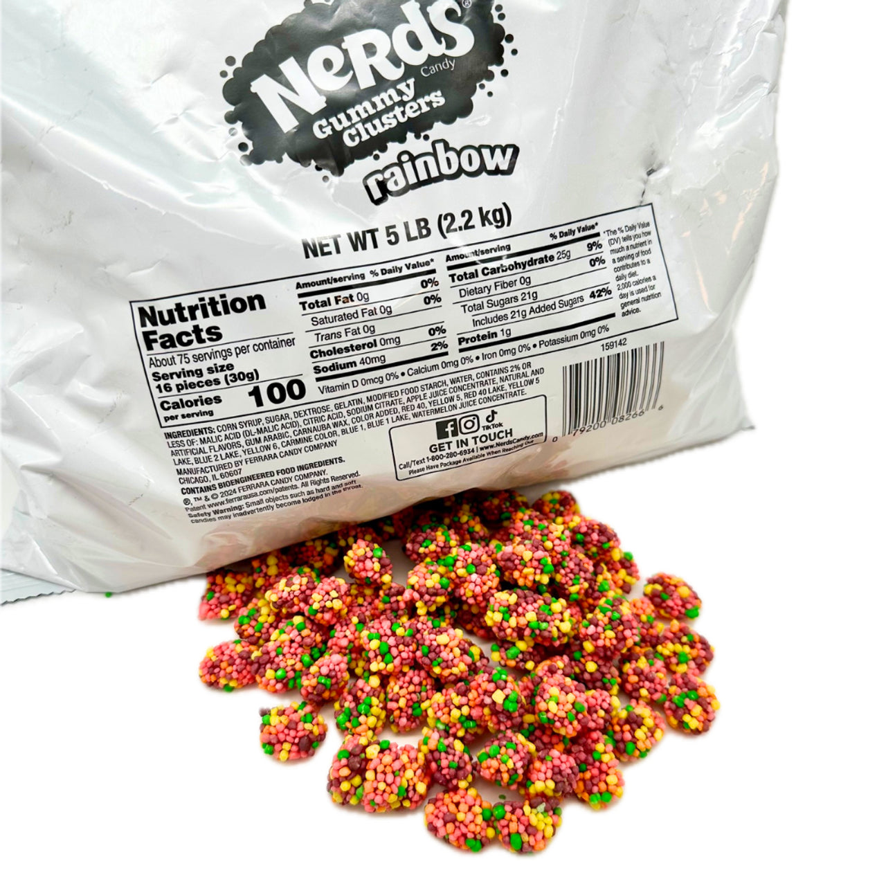 Nerds Rainbow Gummy Clusters - 5 Pound Bulk Bag