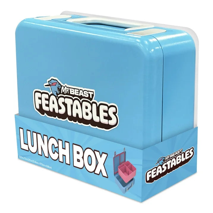 MrBeast Feastables World's Coolest Collectible Lunch Box, BPA-Free, Blue/Pink