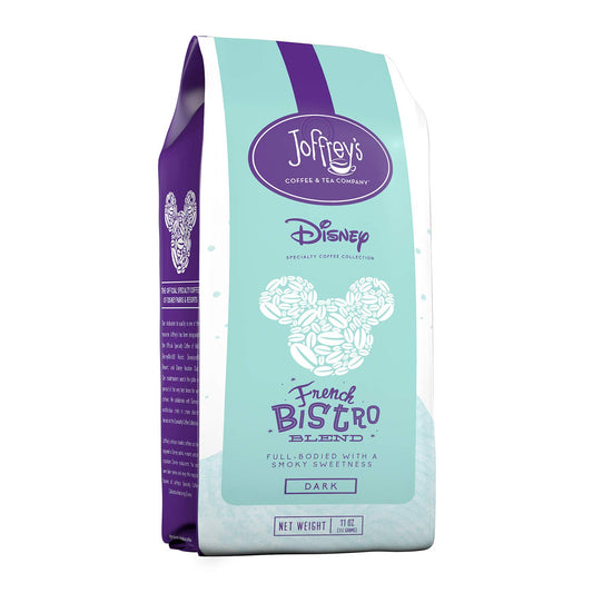 Joffrey's Coffee - Disney French Bistro Blend, Disney Specialty Coffee Collection, Artisan Dark Roast, Arabica Coffee Beans, Full-Bodied with Smoky Sweetness, Brew or French Press (Ground, 11 oz)