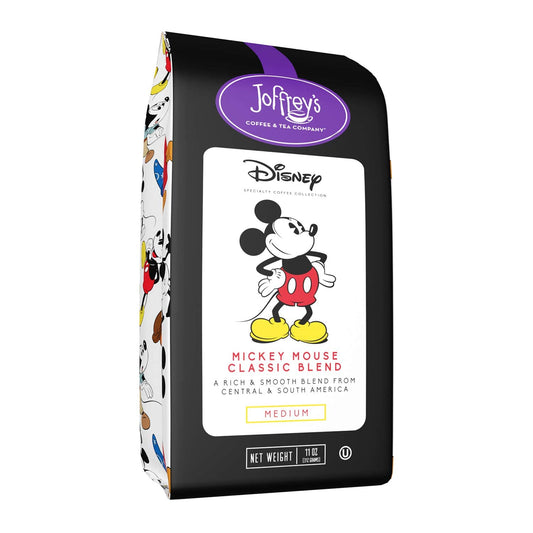 Joffrey's Coffee - Disney Mickey Mouse Classic Blend, Disney Specialty Coffee Collection, Artisan Medium Roast Coffee, Arabica Coffee Beans, Smooth & Rich Flavor, Drip Brew, Kosher (Ground, 11 oz)