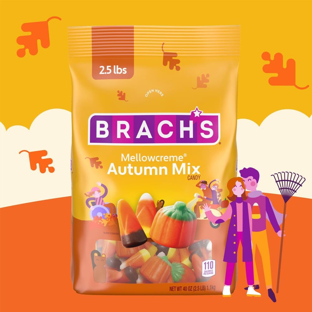 Brach's Mellowcreme Autumn Mix Candy Corn Bag, 2.5 Pound