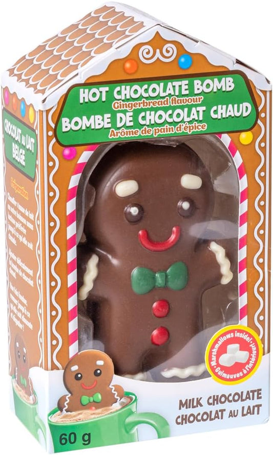 Gingerbread Man Chocolate Melt, Milk Chocolate with Mini Marshmallows inside,