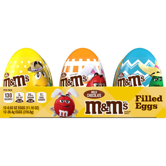 M&M'S Easter Egg Milk Chocolate Candy, 0.93 oz 12 Pack