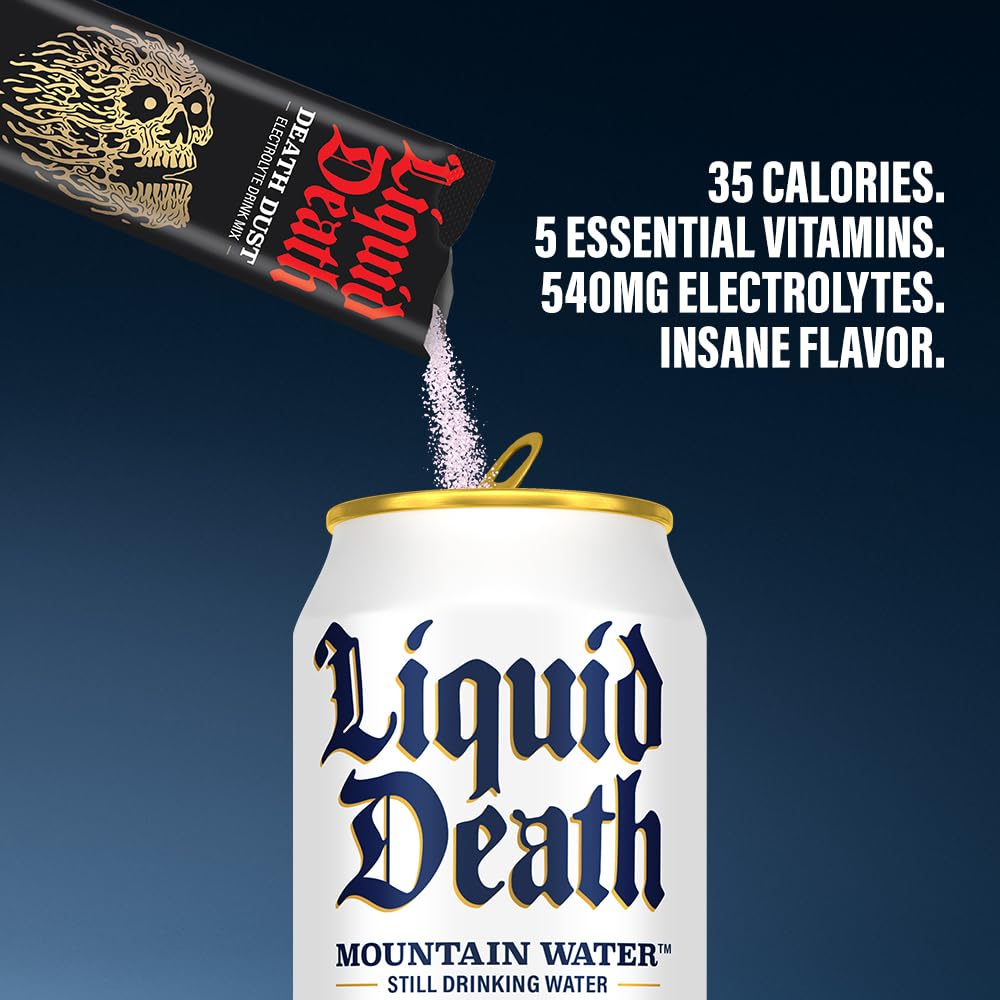 Liquid Death Electrolyte Death Dust - Hydration Powder Packets - 3 Flavors - 12-Stick Variety Pack - Mix 1 Stick with 12 oz Water