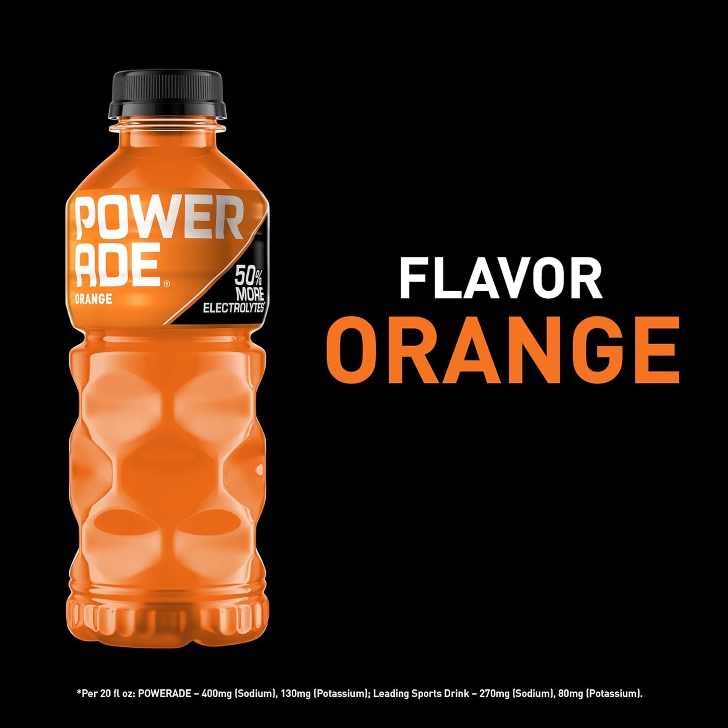 POWERADE Sports Drink Orange, 20 Ounce - Case of 24