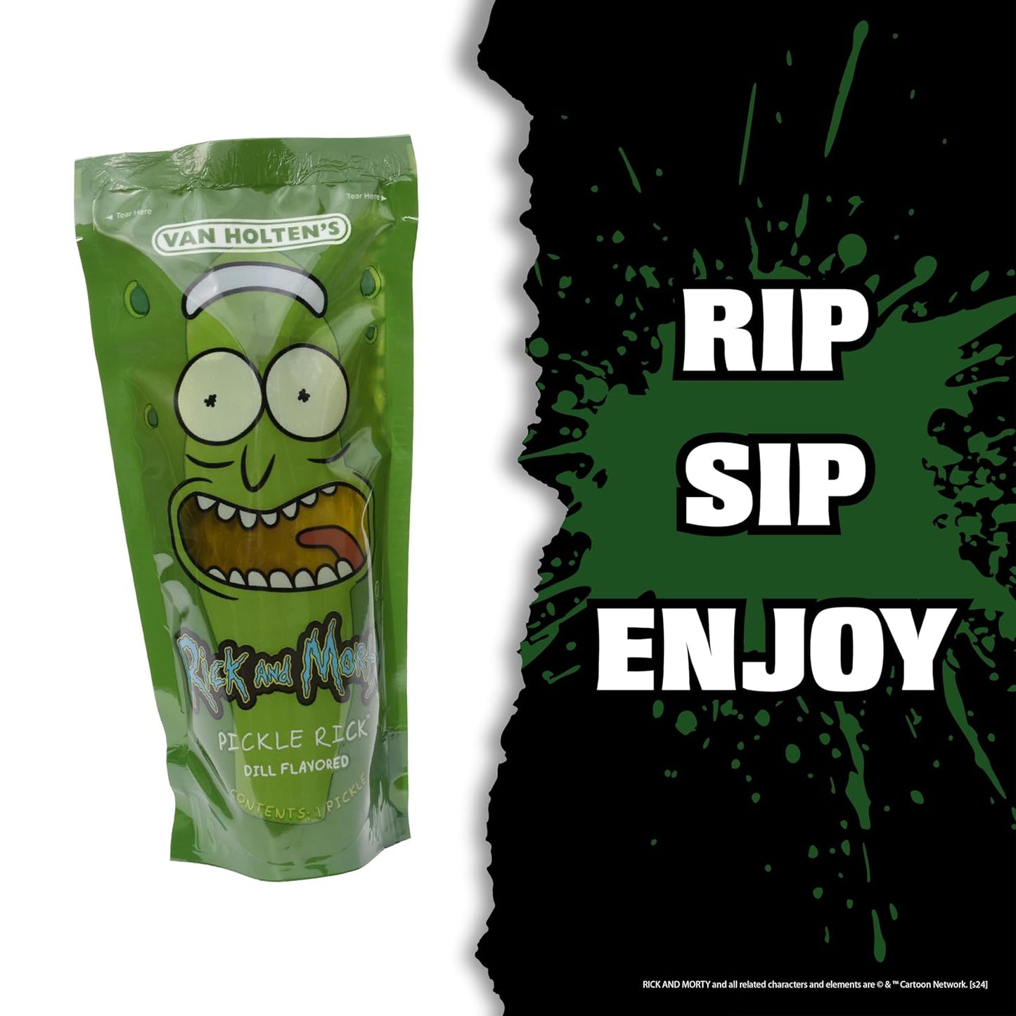 Van Holten's Pickles - Rick and Morty Pickle Rick - Character Pickle-In-A-Pouch - LIMITED EDITION - ULTRA RARE