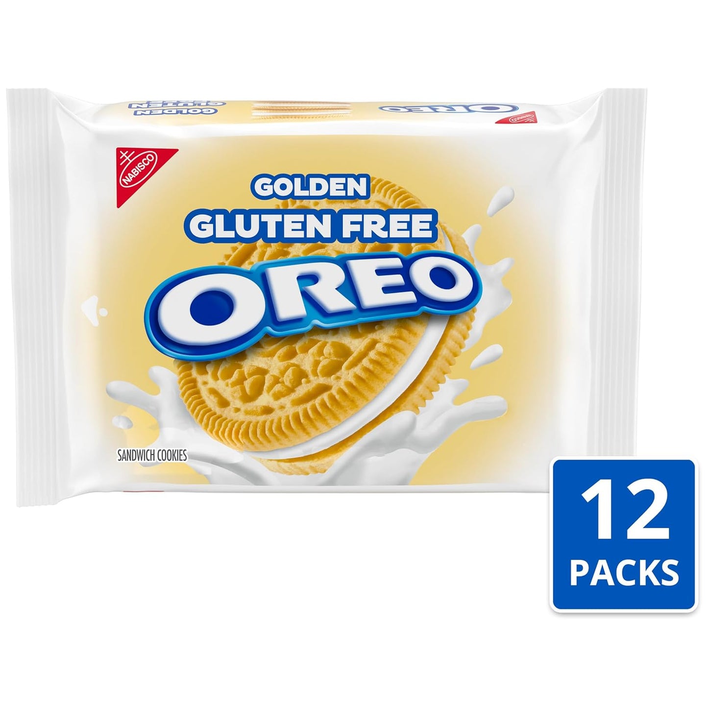 OREO Gluten Free Golden Sandwich Cookies, Gluten Free Cookies, 12-12.08 oz Packs - RARE