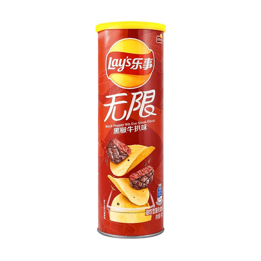 Lay’s Stax Potato Chips  (Black Pepper Rib Eye Steak Flavour) Wholesale Case of 22 - China