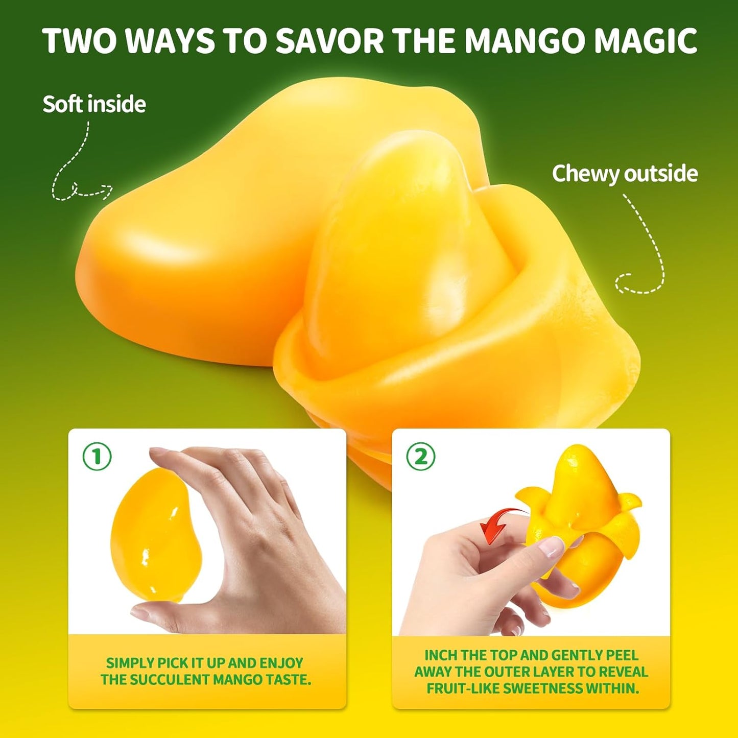 Amos Peelable Mango Candy, Peelerz Gummy Mango Peeling Candy, As Seen on Tik Tok - ULTRA RARE