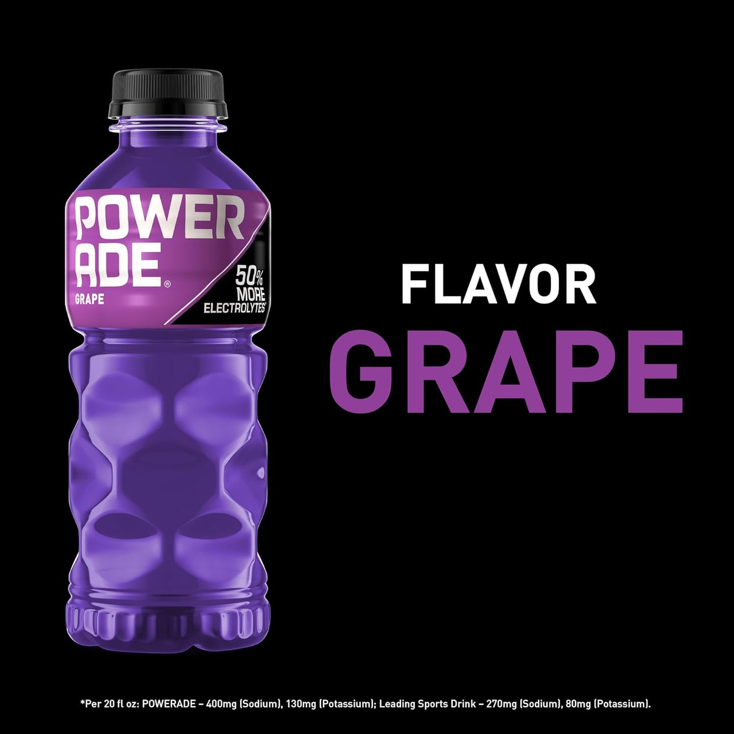 POWERADE Sports Drink Grape, 20 Ounce - Case of 24