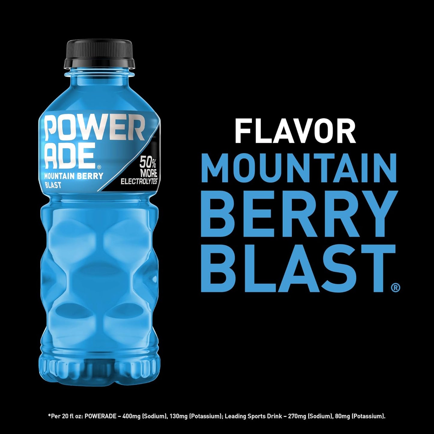 POWERADE Sports Drink Mountain Berry Blast, 20 Ounce - Case of 24