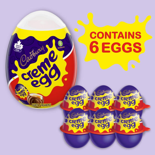 Cadbury, Creme Eggs, Easter Chocolatey Candy, Novelty Size, Milk Chocolate with Soft Fondant Centre Candy, 204 g (6 creme eggs)