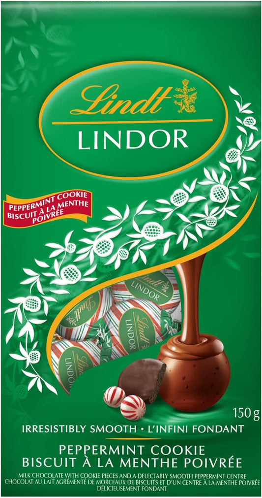 Lindt LINDOR Peppermint Cookie Milk Chocolate Truffles, 150-Gram Bag