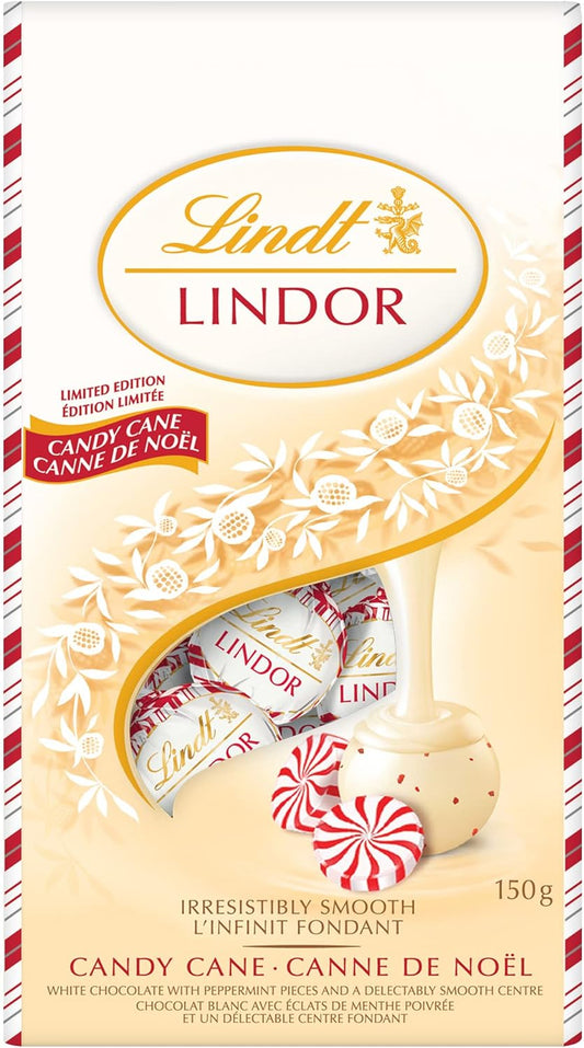Lindt LINDOR Candy Cane White Chocolate Truffles