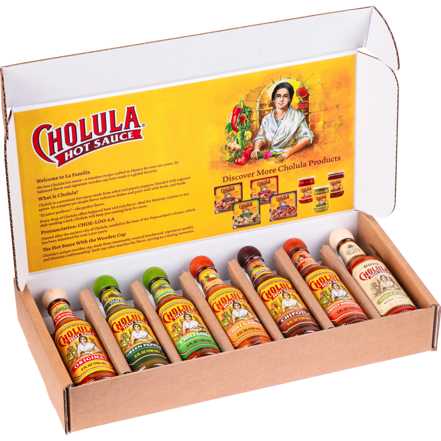 Cholula Variety Pack - 7-Count (Original, Green Pepper, Chili Lime, Chili Garlic, Chipotle, Sweet Habanero, Reserva)