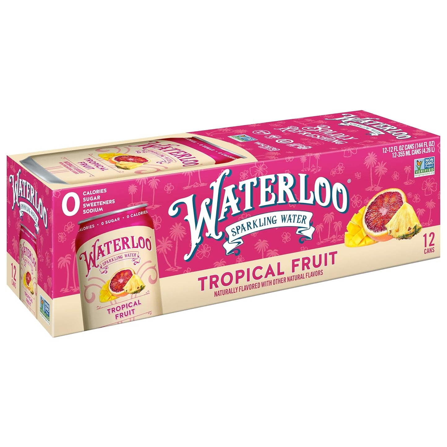 Waterloo Sparkling Water - 12 Oz Cans, Pack of 12 | Zero Calories | Zero Sugar - Zero Artificial Sweeteners | - Imported - Wholesale