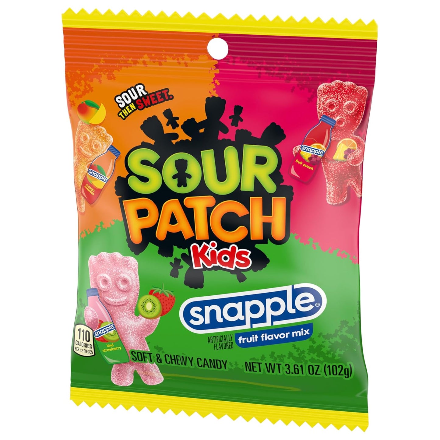 SOUR PATCH KIDS Snapple Soft & Chewy Candy, 12 ct -3.61 oz