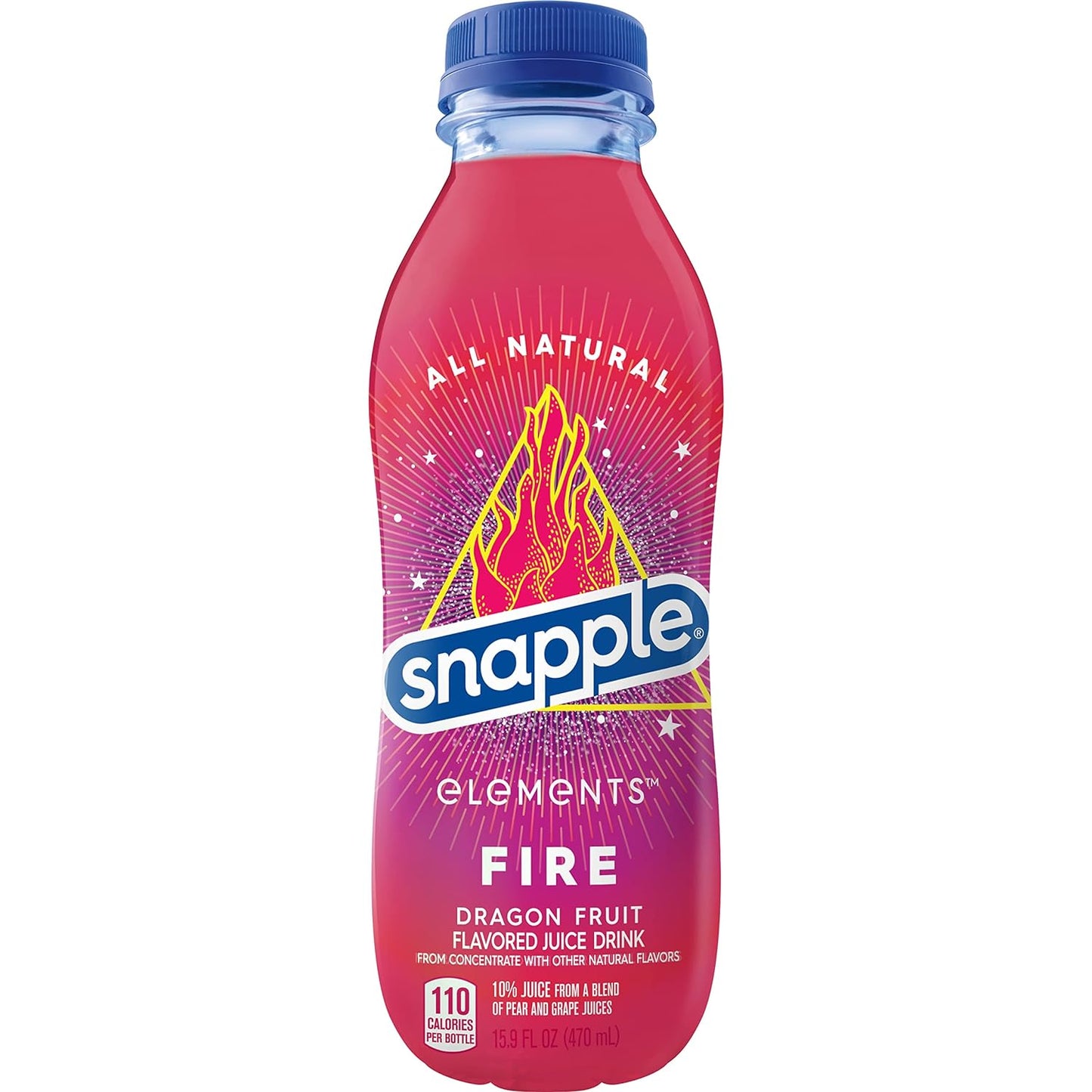 Snapple Elements Fire Dragonfruit Juice Drink, 15.9 Fl Oz , Pack of 12