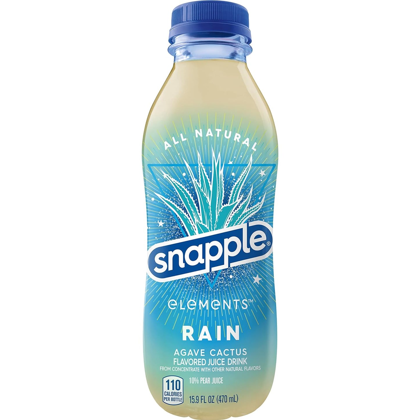 Snapple Elements Rain Agave Cactus Juice Drink, 15.9 Fl Oz , Pack of 12