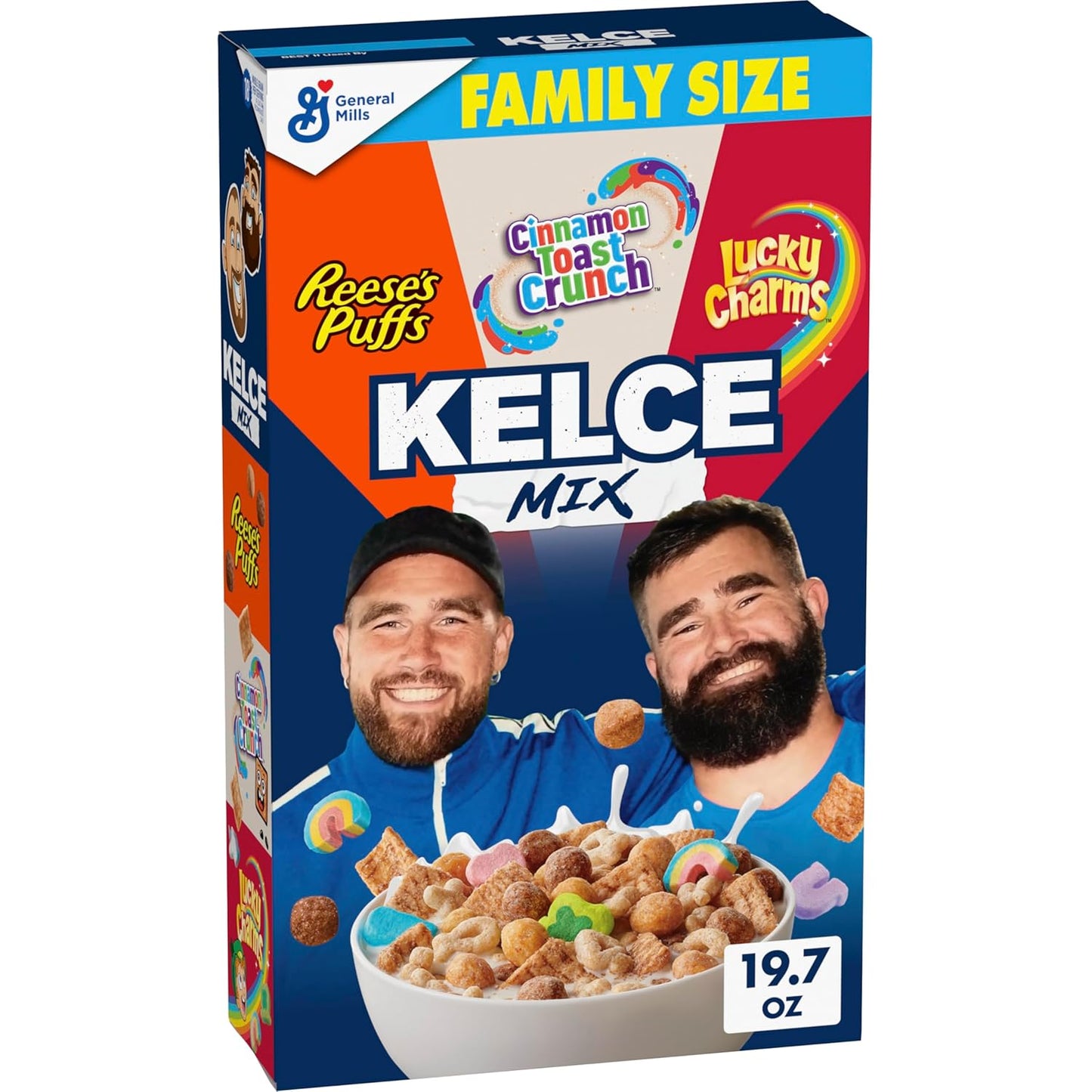 Kelce Mix Breakfast Cereal, REESE'S PUFFS, Cinnamon Toast Crunch, and Lucky Charms Cereals - LIMITED EDITION - ULTRA RARE