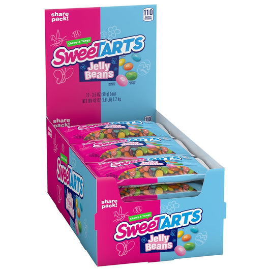 SweeTarts Jelly Beans, Chewy and Tangy, Easter Candy, 3.5 ounce, 12 count