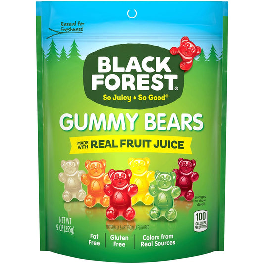 Black Forest Gummy Bears Candy, 9 Ounce Resealable Bag