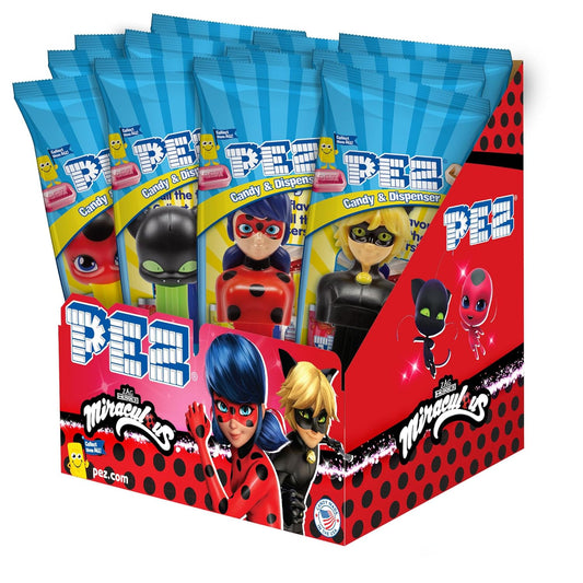 Miraculous Ladybug PEZ Party Pack (pack of 12 dispenser, each with 2 candies, individually wrapped)