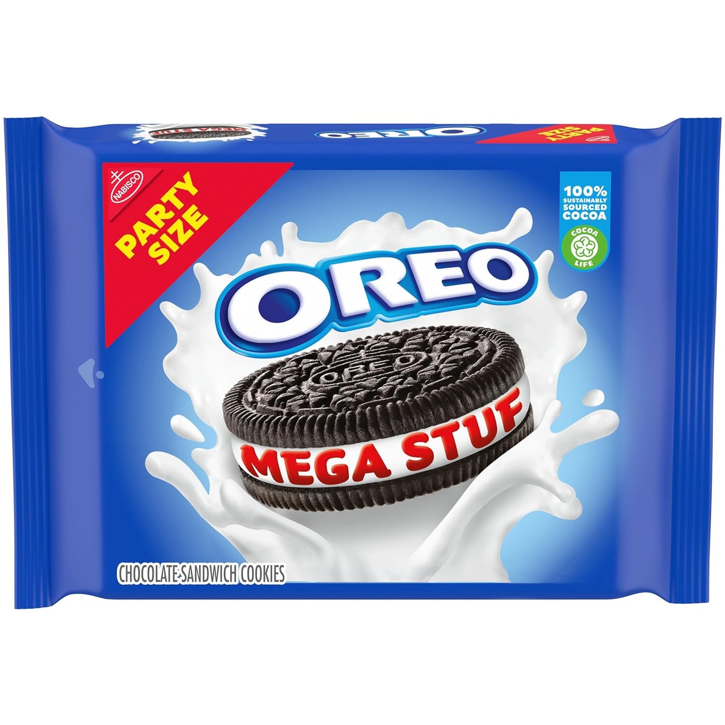 OREO Mega Stuf Chocolate Sandwich Cookies - Party Size, 1 lb 9.35 oz - 1.5 LBS