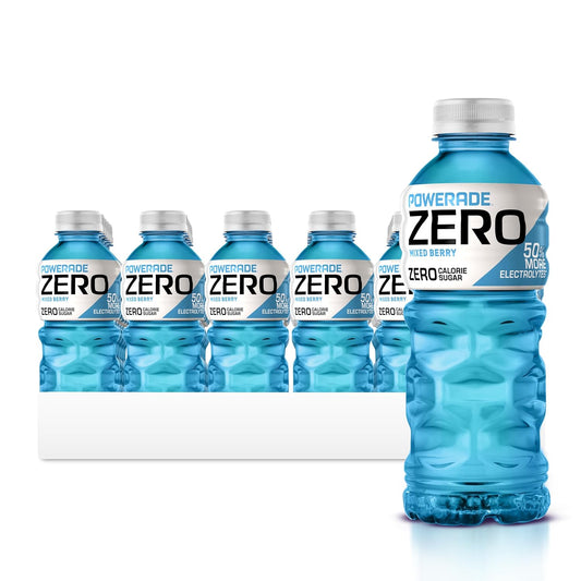 POWERADE Electrolyte Enhanced Zero Sugar Mixed Berry Sports Drink - 20 Ounce - Case of 24