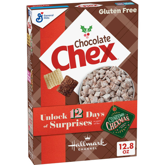 Chex Chocolate Cereal, Gluten Free Breakfast Cereal, Made with Whole Grain, 12.8 OZ