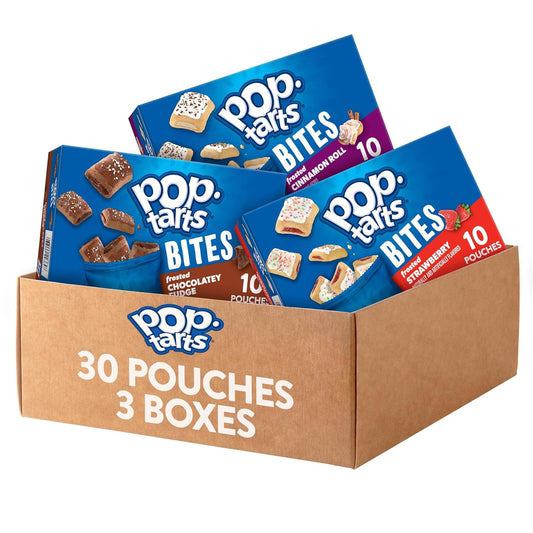 Pop-Tarts Baked Pastry Bites Variety Pack (3 Boxes, 30 Pouches)