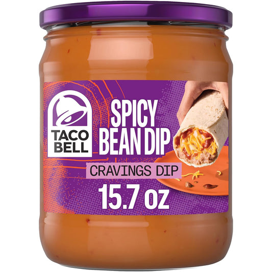 Taco Bell Spicy Bean Dip Cravings Dip, 15.7 oz Jar