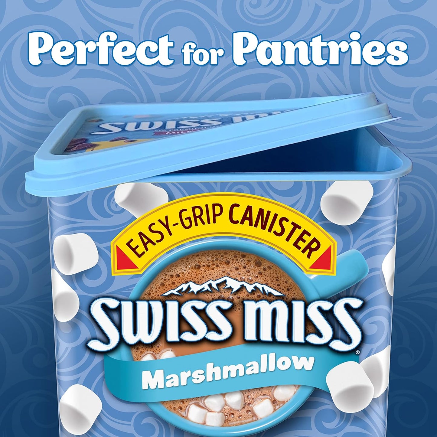 Swiss Miss Hot Cocoa Drink Mix, Milk Chocolate with Marshmallows, 37.18 oz Easy-Grip Canister