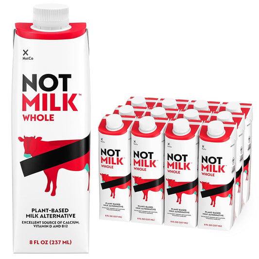 NotMilk Whole Plant-Based Milk, Shelf-Stable, Lactose-free, Vegan, Non-GMO 8 FL Oz, 12-PACK