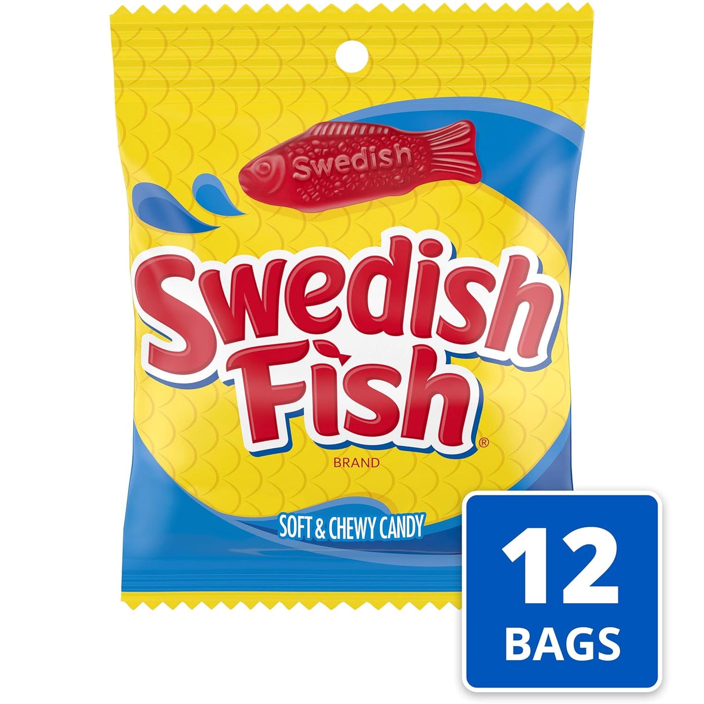 SWEDISH FISH Soft & Chewy Candy, 12 Ct 3.6 oz Bags - USA