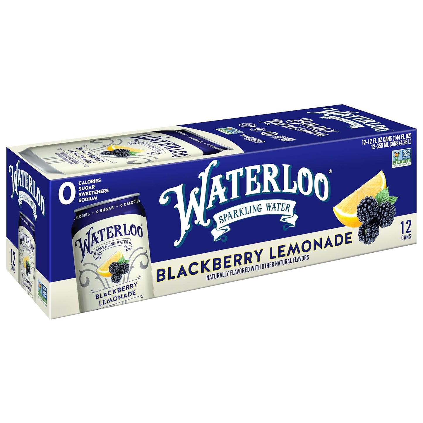 Waterloo Sparkling Water - 12 Oz Cans, Pack of 12 | Zero Calories | Zero Sugar - Zero Artificial Sweeteners | - Imported - Wholesale