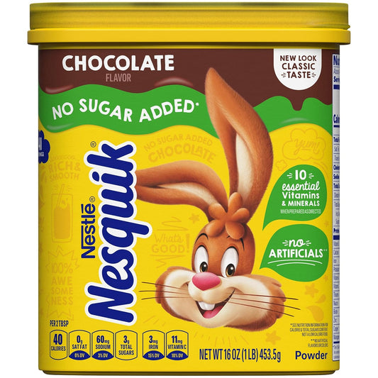 NESQUIK No Sugar Added Chocolate Powder 16 oz.