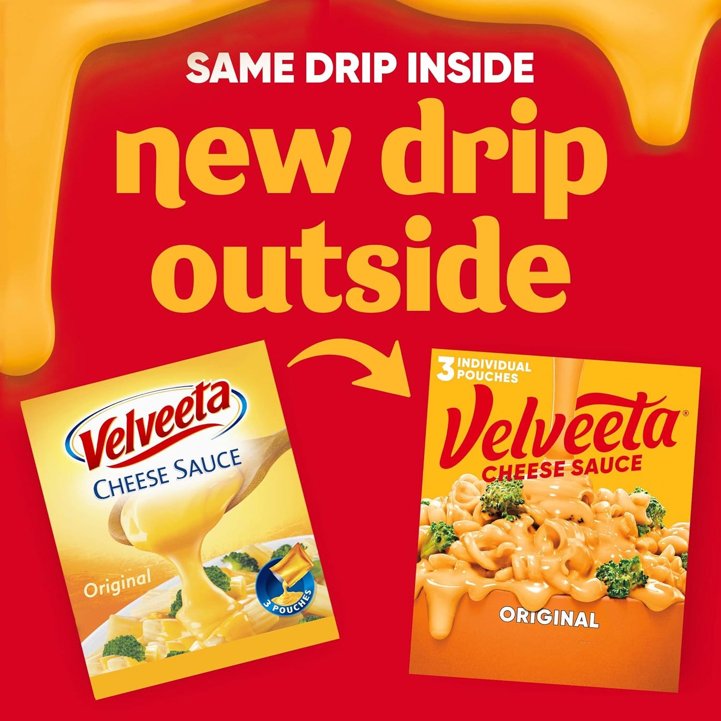 Velveeta Original Melting Cheese Dip & Sauce Pouches, 3 ct Box, 4 oz Packets