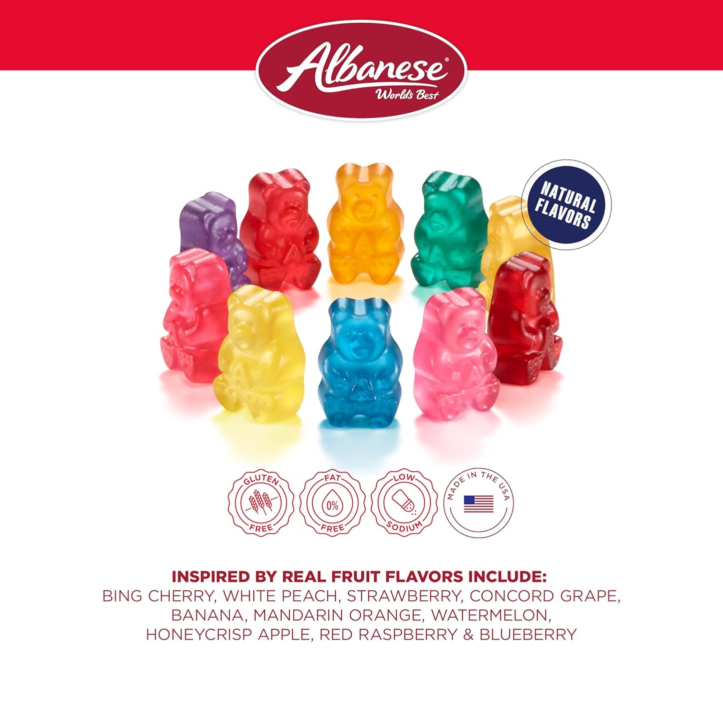 Albanese World's Best True to Fruit™ Fruits Gummies, 25oz Bag