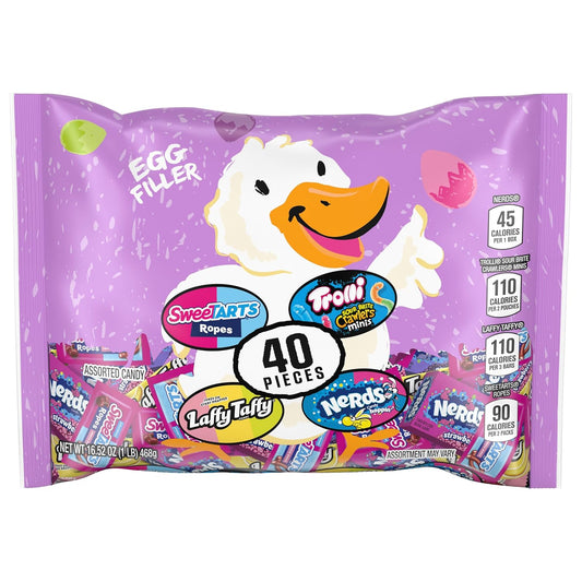 SweeTARTS Easter Duck Variety Mixed Bag, Individually Wrapped Assorted Easter Candy, 40 pieces