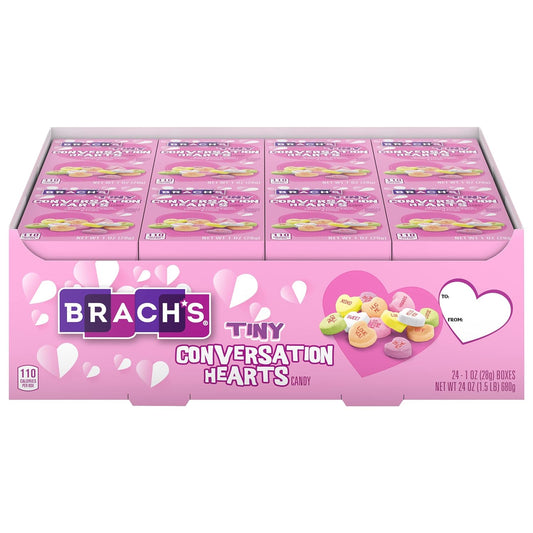 Brach's Valentine's Day Tiny Conversation Hearts, Friendship Exchange, 1 oz Boxes, 24 Ct