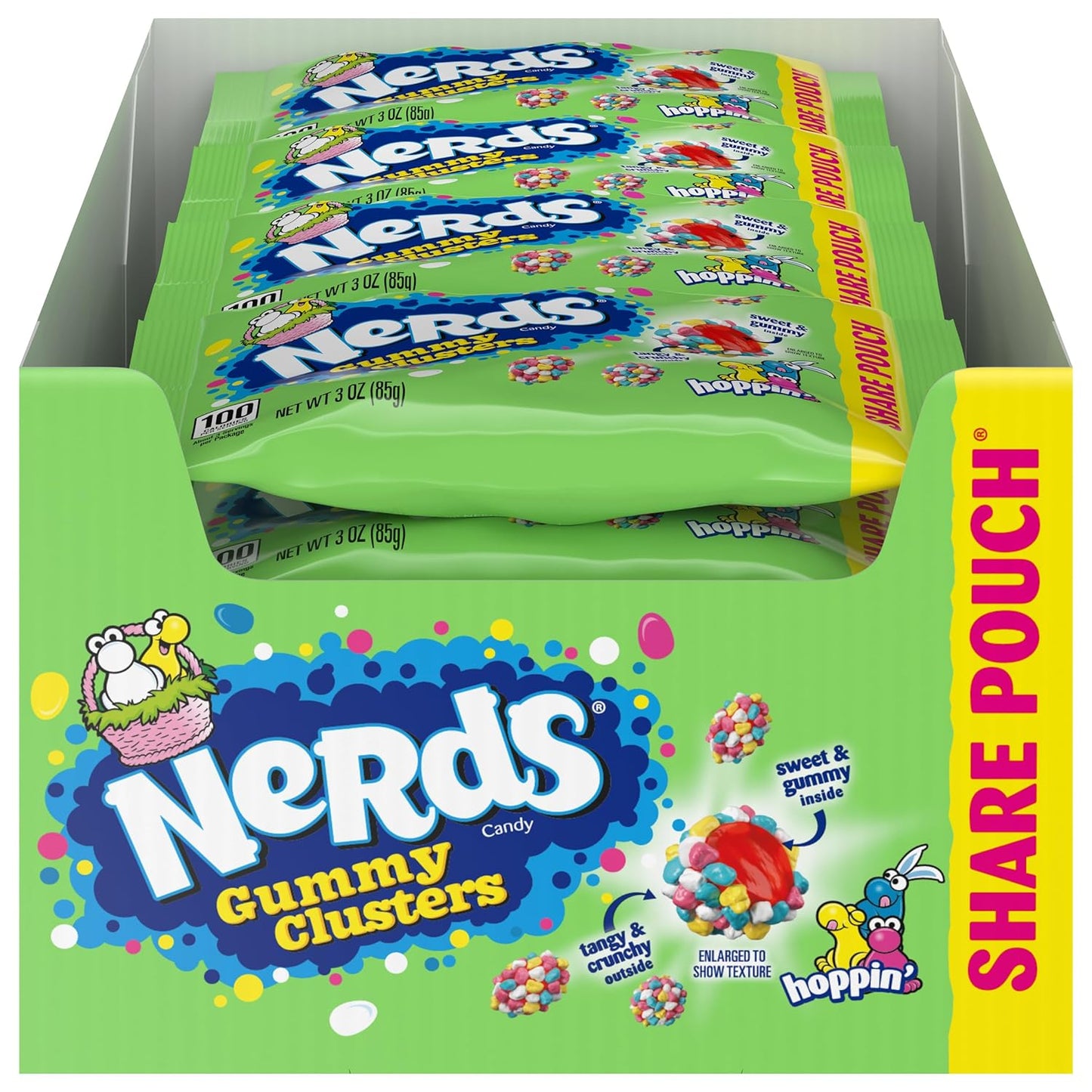 Nerds Hoppin' Gummy Clusters, Easter Candy, 3 ounce sharepack, 12 count